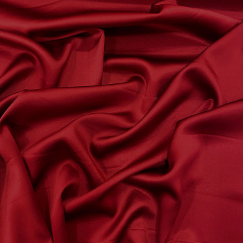 Tissu satin 100% soie lavé rouge