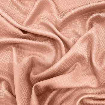 Pink diamond jacquard 100% silk satin fabric