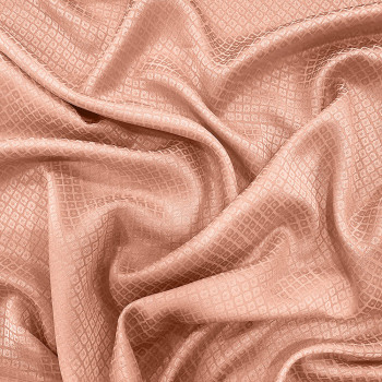 Tissu satin 100% soie jacquard diamant rose