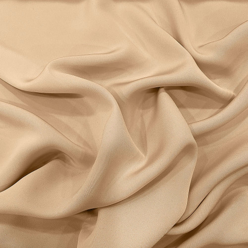 Light beige 100% silk crepe cady fabric