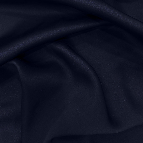 Midnight blue double-sided silk and wool satin fabric