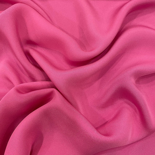 Candy pink 100% silk crepe fabric