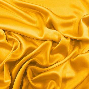 Buttercup yellow washed 100% silk satin fabric