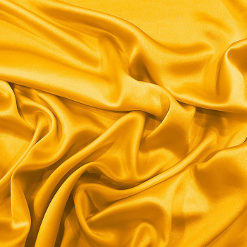Tissu satin 100% soie lavé jaune bouton d'or