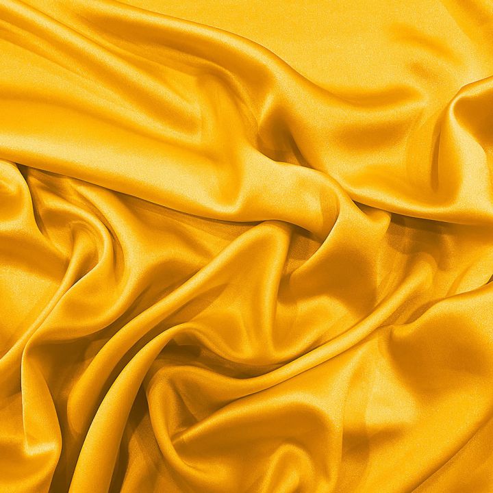 Buttercup yellow washed 100% silk satin fabric