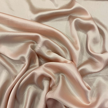 Peach pink washed 100% silk satin fabric