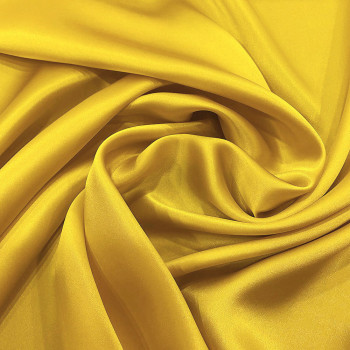 Yellow satin fabric 100% silk
