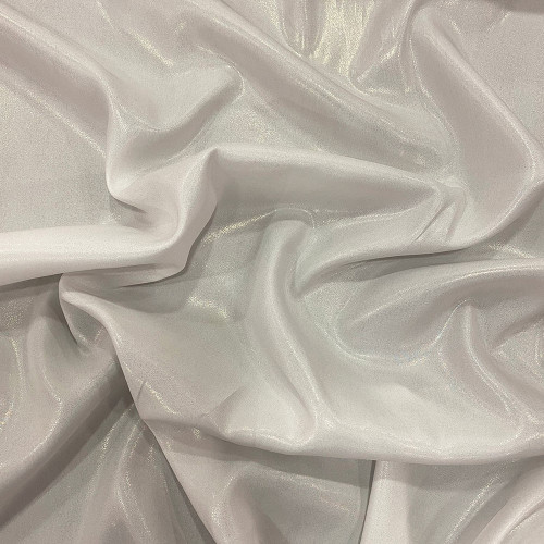 Tissu satin lamé 100% soie nacre