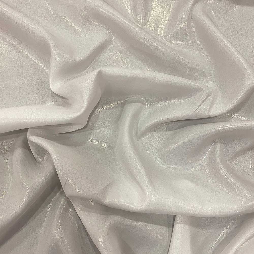 Mother-of-pearl 100% silk lamé satin fabric — Tissus en Ligne