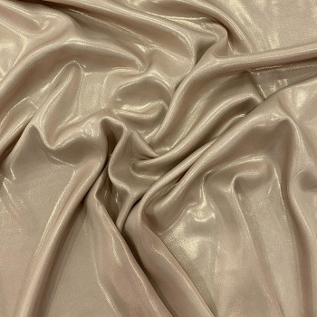 Beige 100% silk lamé chiffon fabric