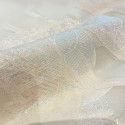 Pearly pink iridescent floral fil coupé silk jacquard on organza Pearly pink iridescent floral fil coupé silk jacquard on organza