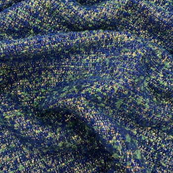 Tissu tissé et irisé effet tweed bleu royal