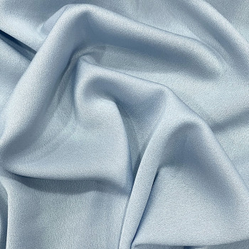 Tissu caddy crêpe envers satin bleu dragée