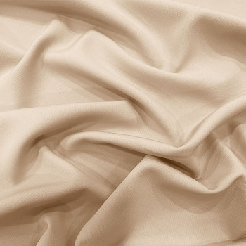 Tissu crêpe stretch double-face mat beige