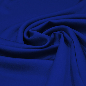 Royal blue satin-back cady crepe fabric