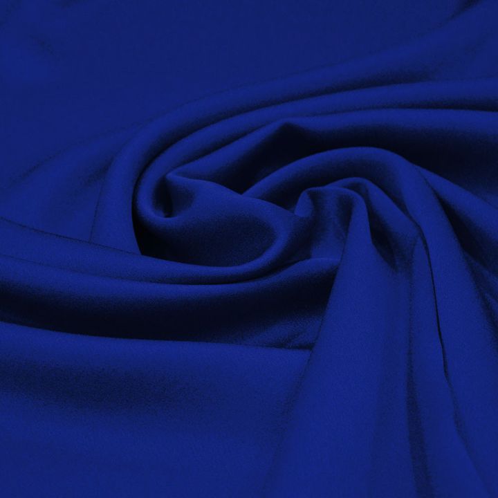 Royal blue satin-back cady crepe fabric