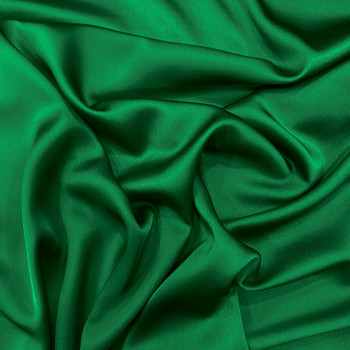 Light emerald green satin-back cady crepe fabric