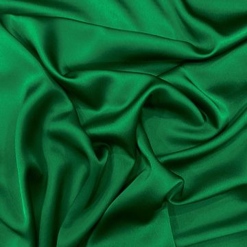 Emerald green satin-back cady crepe fabric