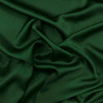 Bottle green satin-back cady crepe fabric