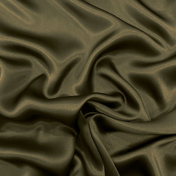 Khaki green satin fabric 100% silk