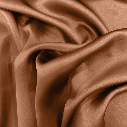 Terracotta satin fabric 100% silk