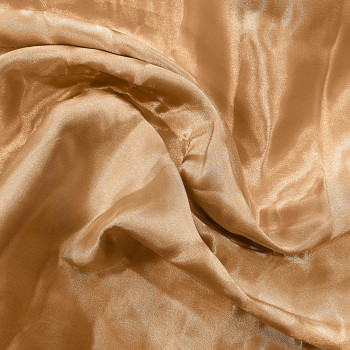 Shiny metallic gold silk lamé fabric