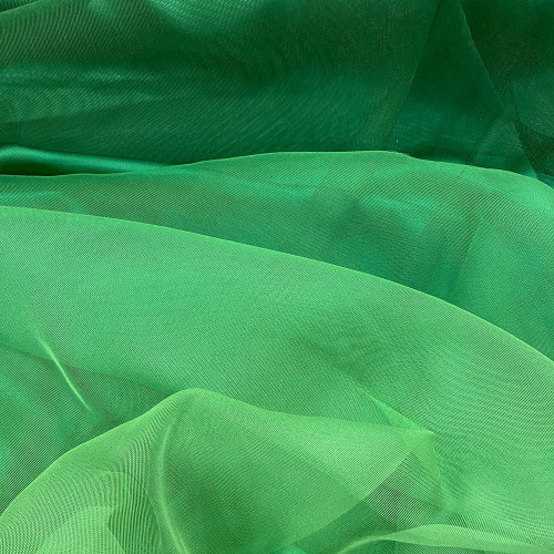Green gradient 100% silk gauze fabric