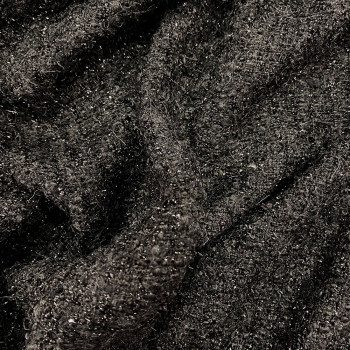 Black with black glitter woven and iridescent fabric