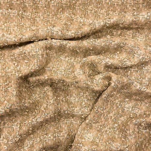 Beige and gold threads woven and iridescent fabric