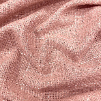 Old pink and thin gold threads woven and iridescent fabric