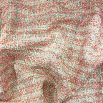 Two-tone pink and iridescent threads woven and iridescent fabric