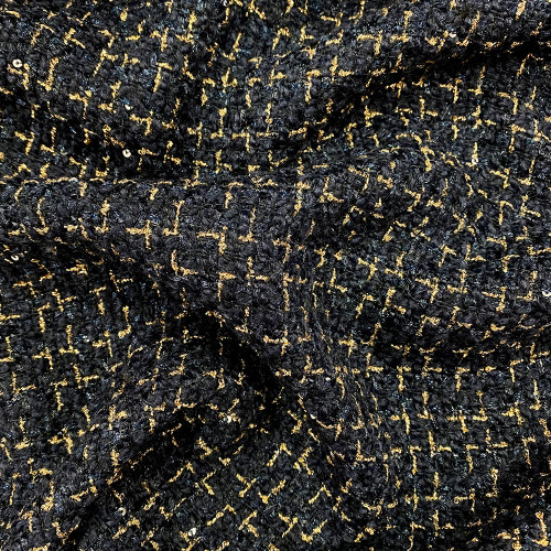 Midnight blue and gold threads woven and iridescent fabric