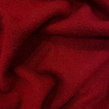 Tissu laine bouillie 100% laine rouge
