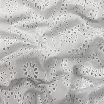 English embroidery fabric 100% cotton optical white