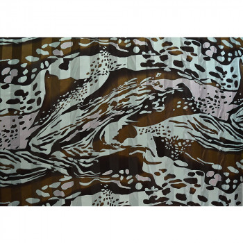 Silk chiffon fabric printed animal skin with satin bands