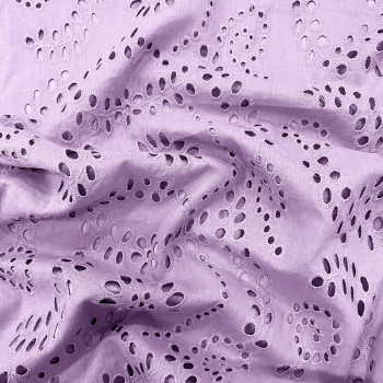 English embroidery fabric 100% cotton lilac