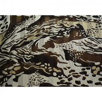 Silk chiffon fabric printed animal skin with satin bands