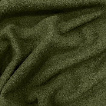 Tissu laine bouillie 100% laine vert mousse