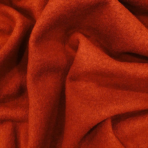 Tissu laine bouillie 100% laine orange