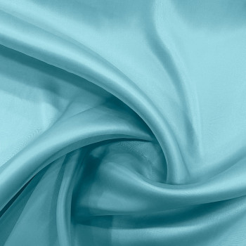 Tissu organza de soie bleu aqua