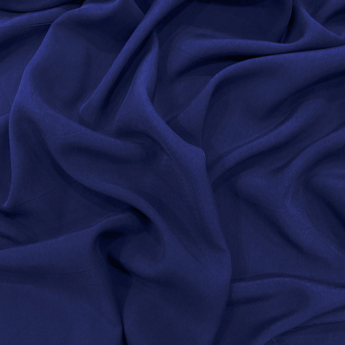 Tissu crêpe de Chine lourd 100% soie bleu roi