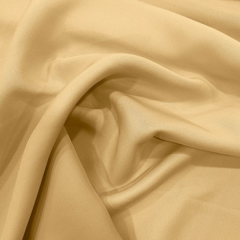 Cream beige double-sided heavy silk crepe fabric
