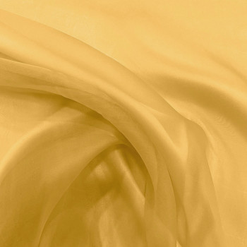 Tissu organza de soie jaune paille