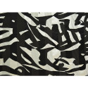 Black and white printed silk chiffon fabric