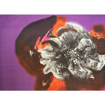 Flower-print silk chiffon fabric