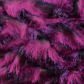 Tissu jacquard de soie à plumes violet