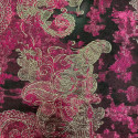 Fuchsia Indian paisley silk jacquard fabric