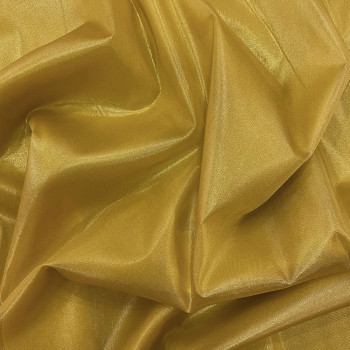 Yellow gold 100% silk lamé chiffon fabric (3 meters)