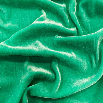Tissu velours de soie vert menthe