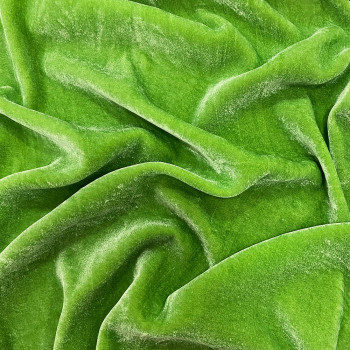 Anise green silk velvet fabric